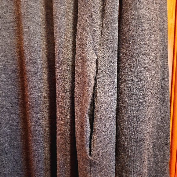 ZENANNA PREIUM DARK GRAY DRESS LONG SLEEVE POCKETS BELOW KNEE CLOR MOST LIKE FIR - Picture 2 of 3
